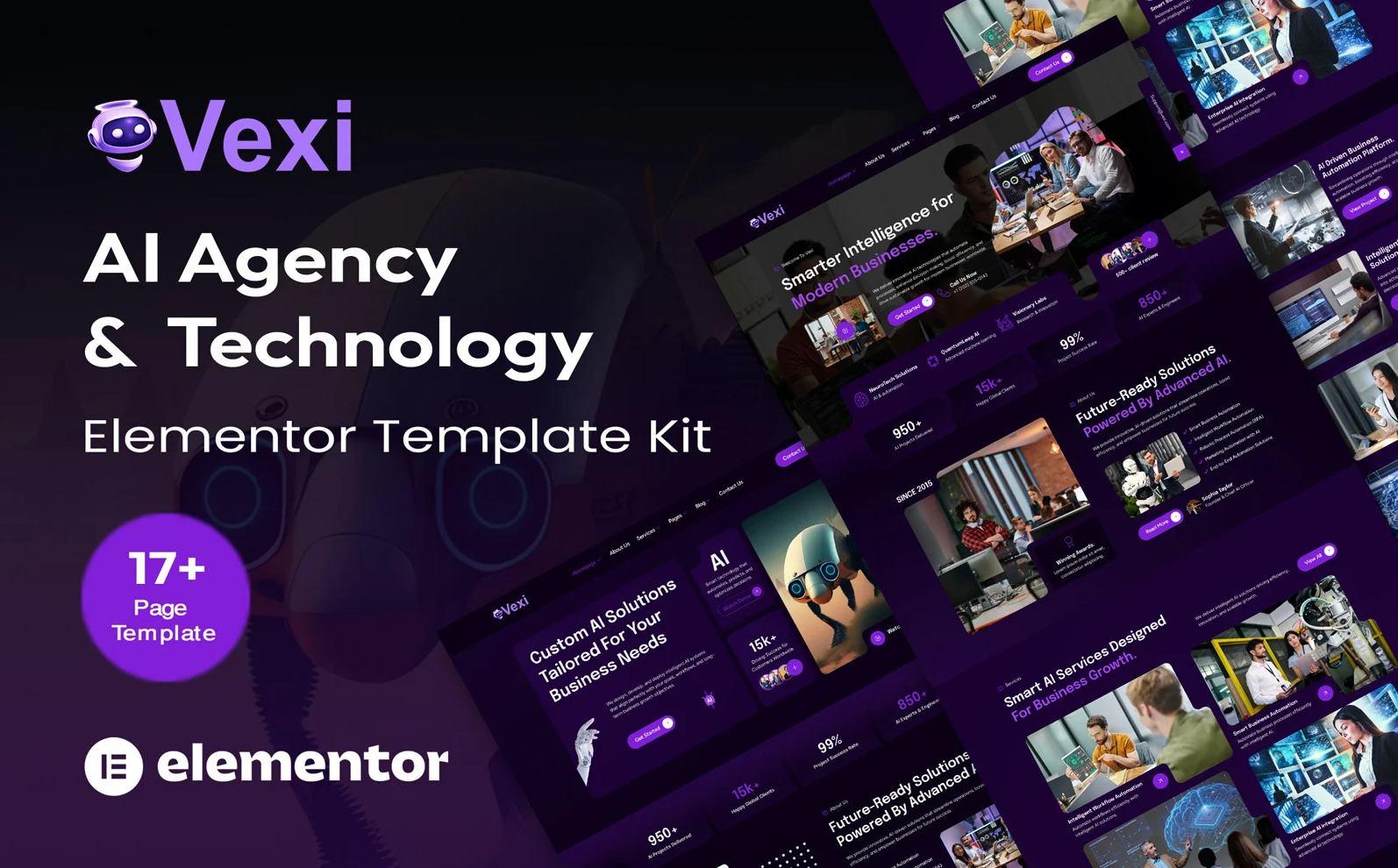 Vexi – Ai Agency & Technology Elementor Kit