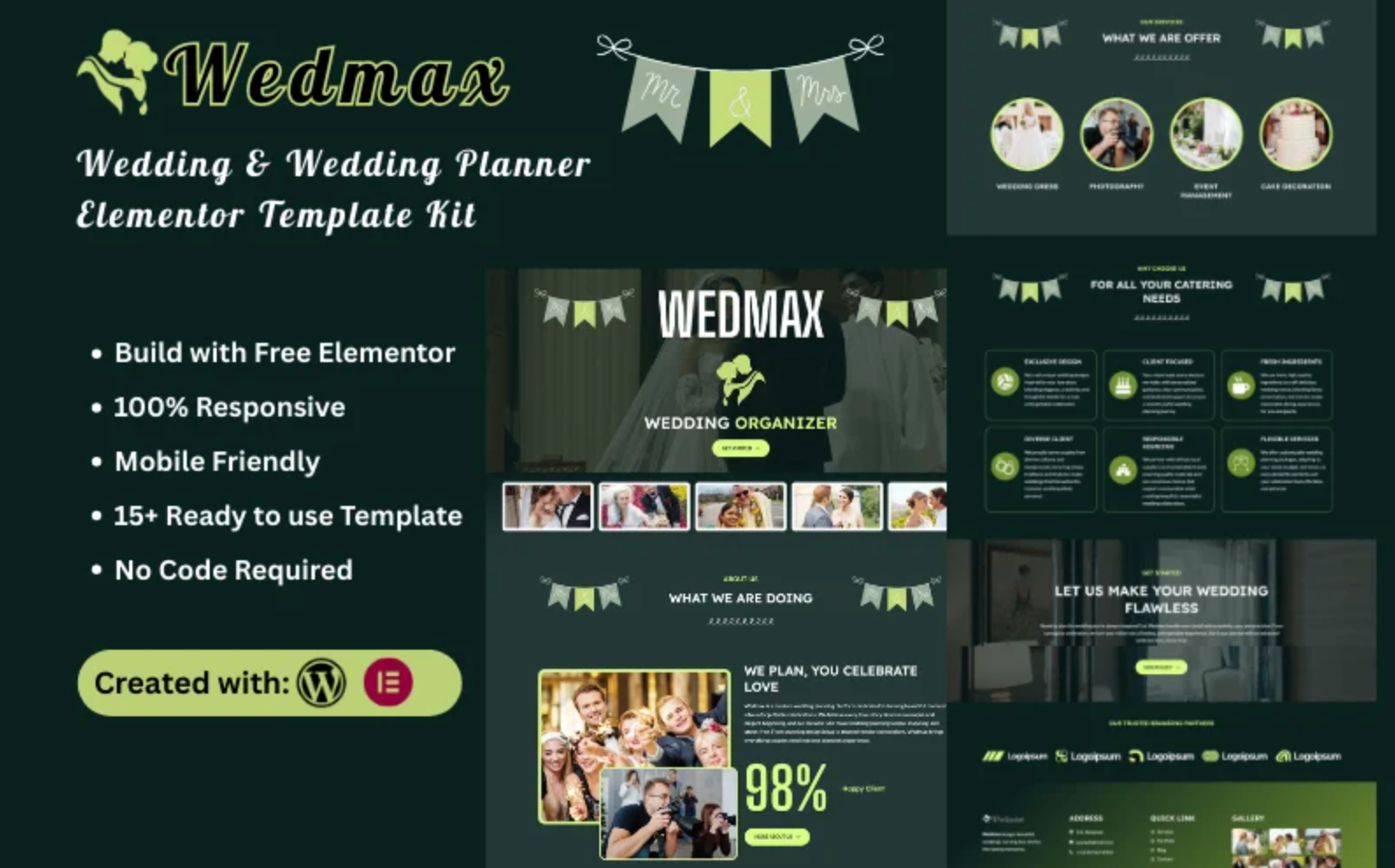 Wedmax – Wedding & Wedding Planner Elementor Template Kit