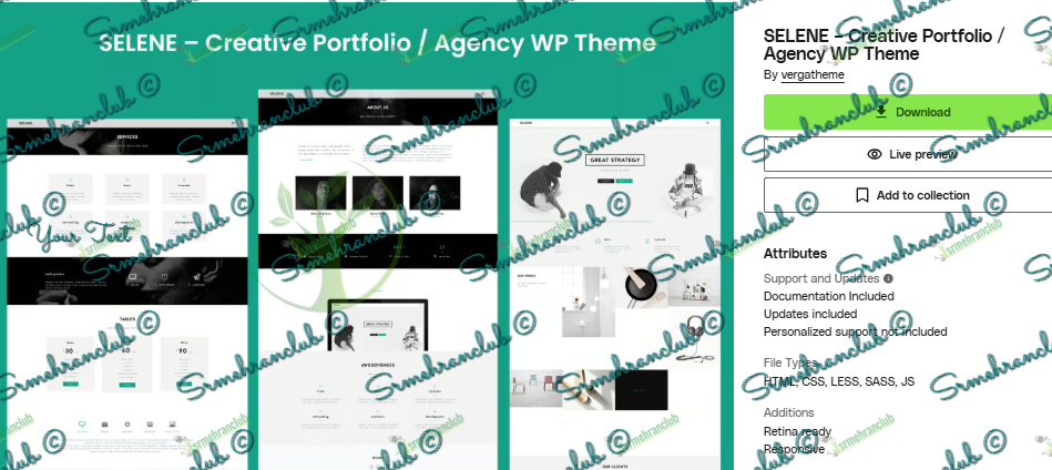 SELENE WordPress Theme Free Download – Portfolio & Agency GPL