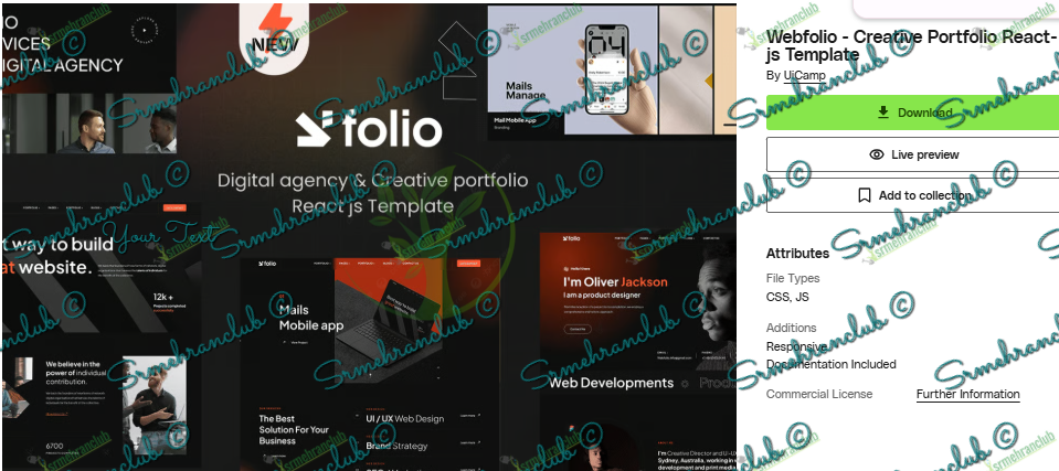 Webfolio Sample Webfolio React.js Template Free Download | Creative Portfolio