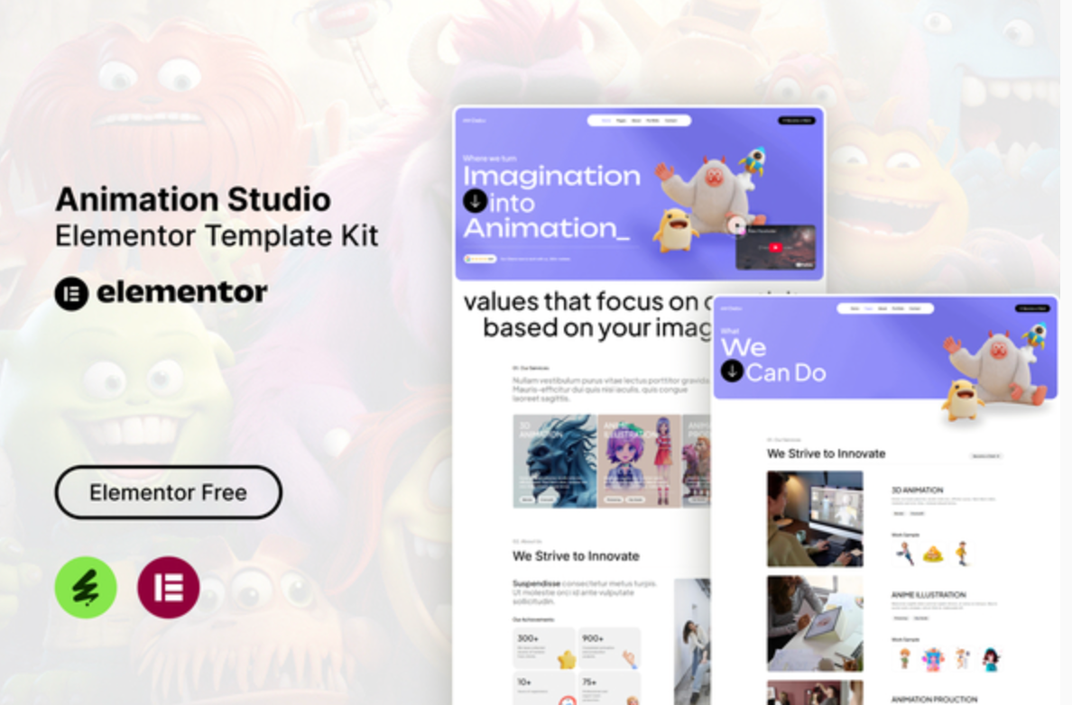 Debv - Animation Studio Elementor Template Kit