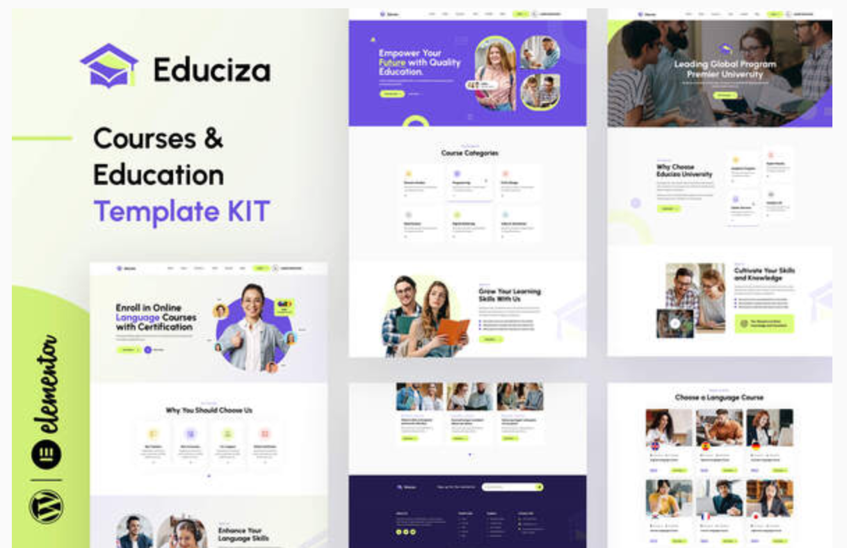 Educiza - Courses & Education Elementor Template Kit