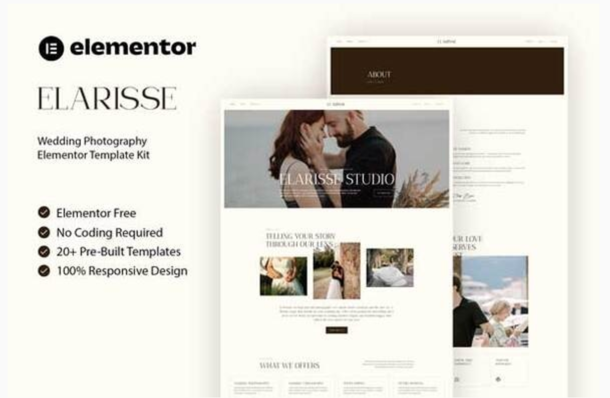 Elarisse - Wedding Photography Elementor Template Kit