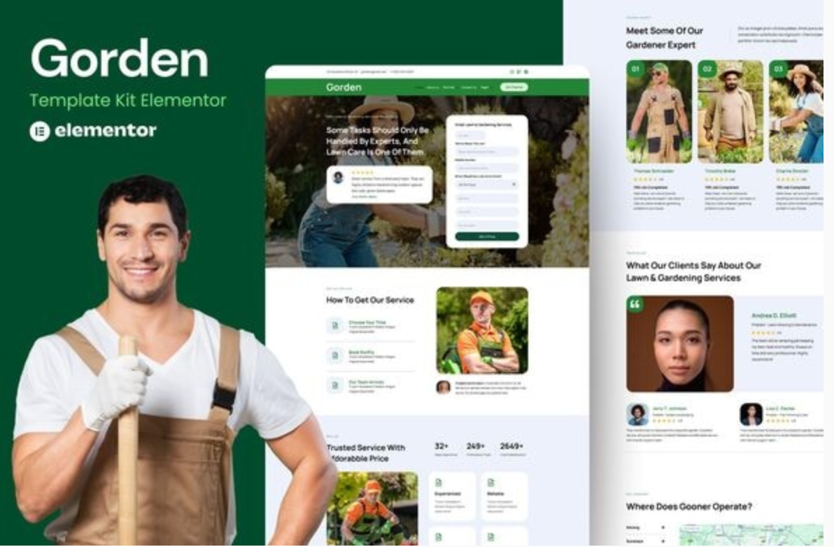 Gorden - Lawn & Gardening Service Elementor Template Kit