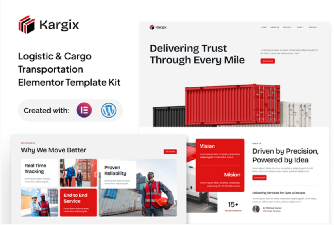 Kargix - Logistic & Cargo Transportation Elementor Template Kit