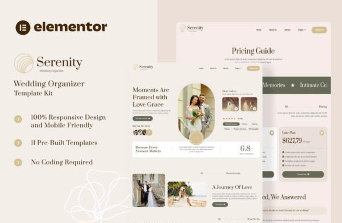 Serenity - Wedding Organizer Elementor Template Kit