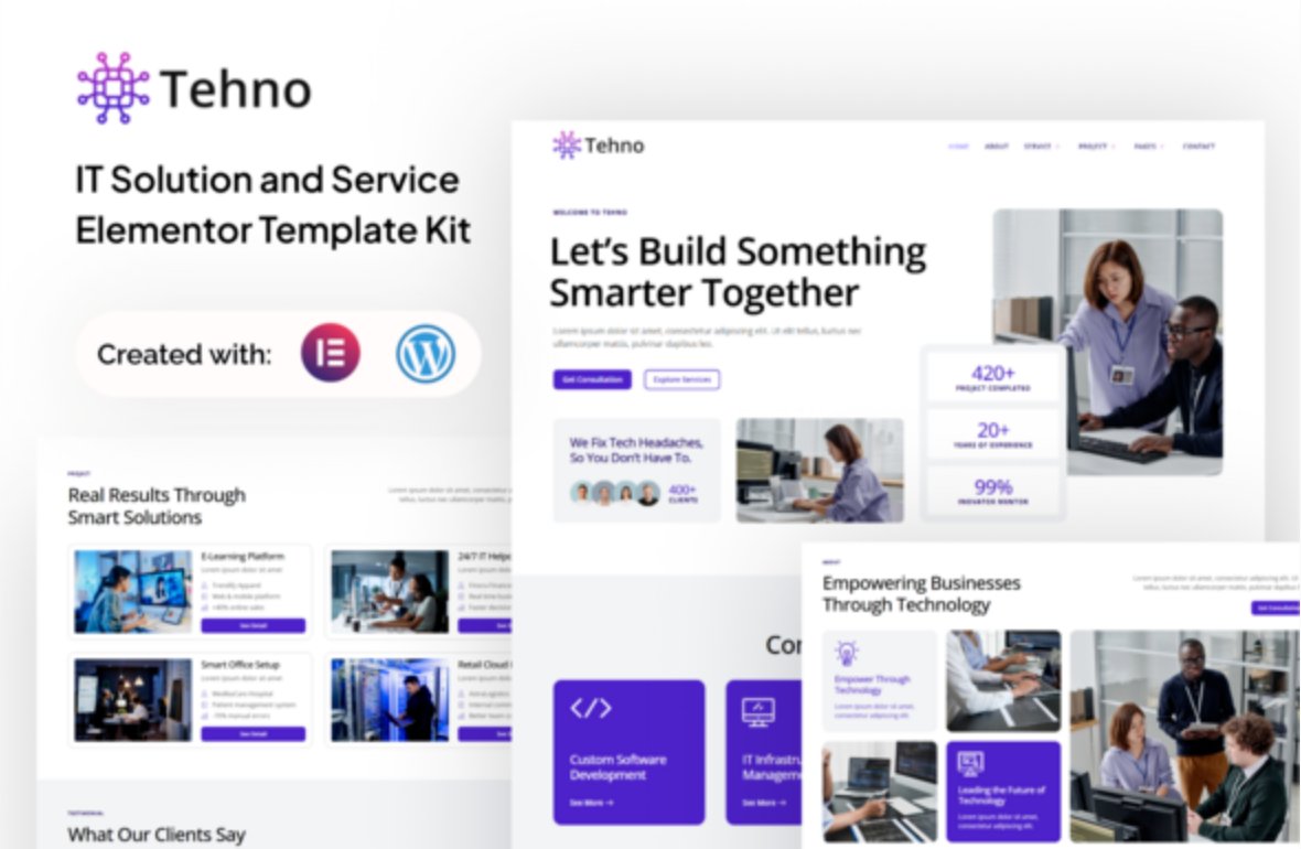 Tehno - IT Solution & Service Elementor template Kit