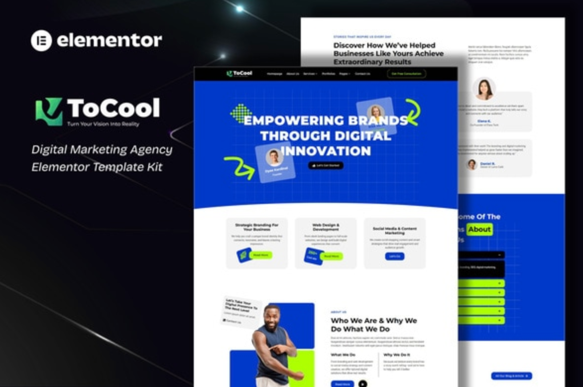 Tocool - Digital Marketing Agency Elementor Template Kit