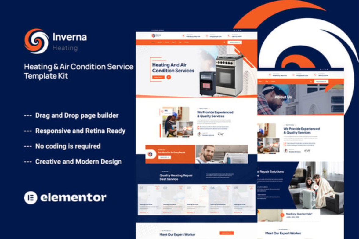 Inverna - Heating & Air Condition Service Template Kit