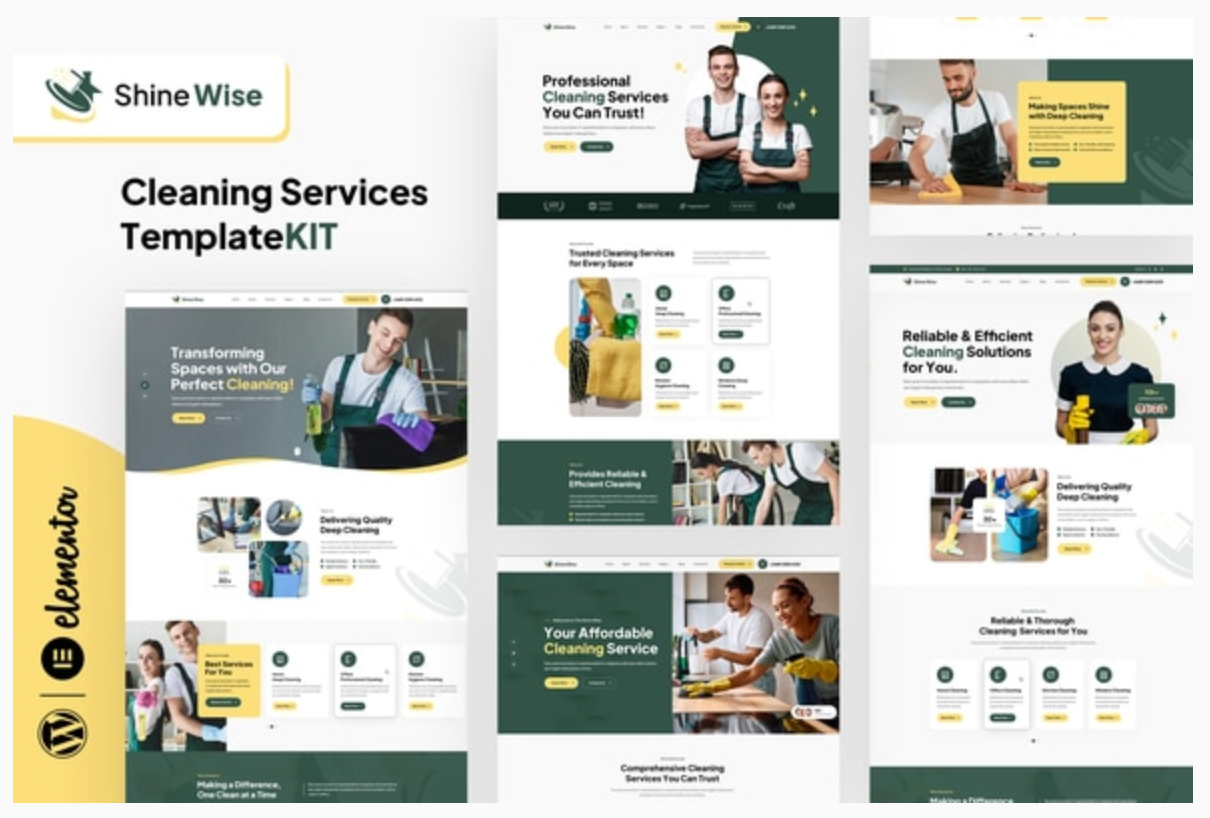 Shinewise - Cleaning Services Elementor Template Kit
