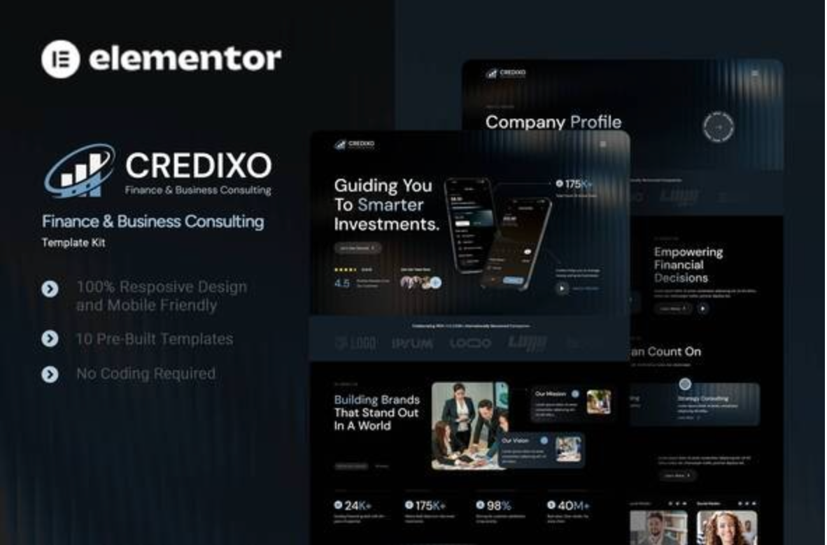 Credixo - Finance & Business Consulting Elementor Template Kit