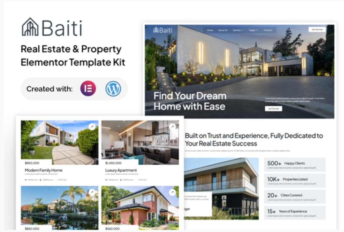 Baiti - Real Estate & Property Elementor Template Kit