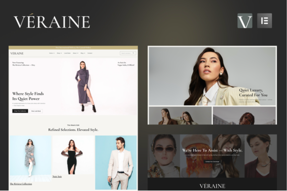 Veraine - Luxury Fashion Marketplace Elementor Template Kit