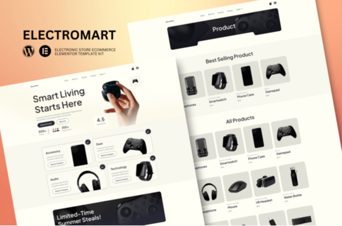Electromart - E-Commerce Electronics Store Elementor Template Kit