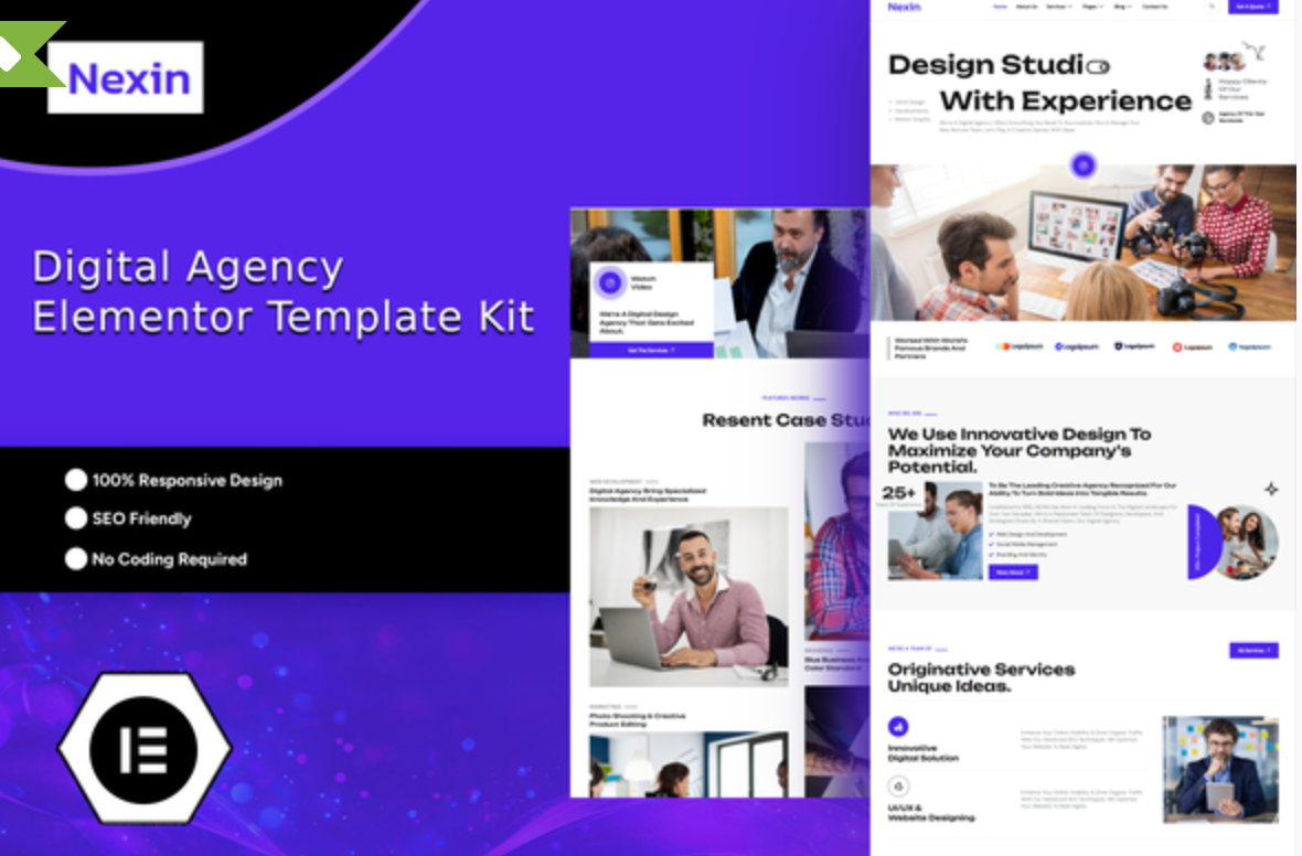 Nexin - Creative Digital Agency Elementor Template Kit
