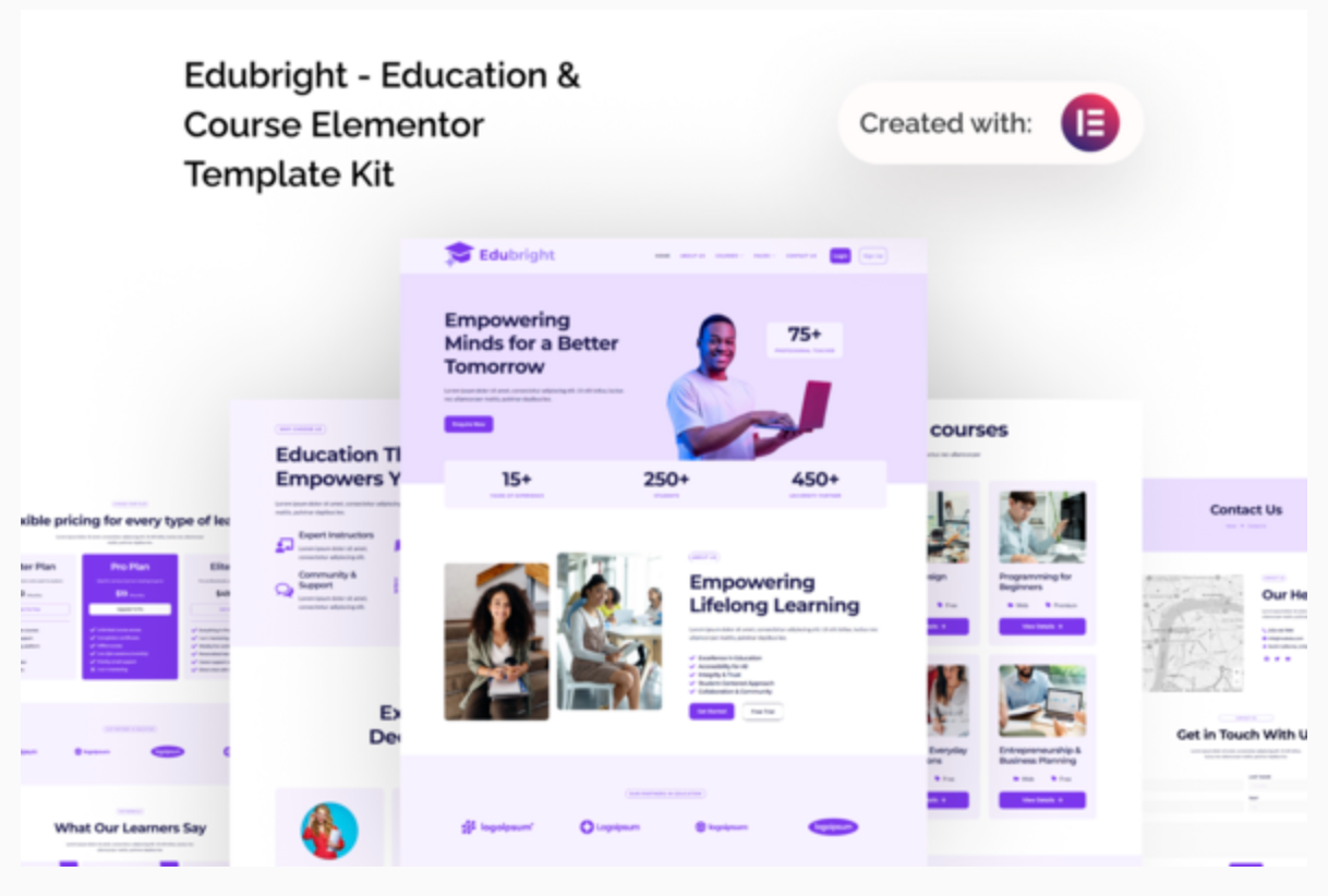 Edubright - Online Course & Education Elementor Template Kit