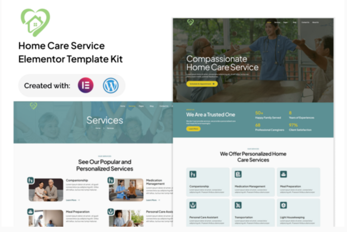 Serena – Home Care Services Elementor Template Kit