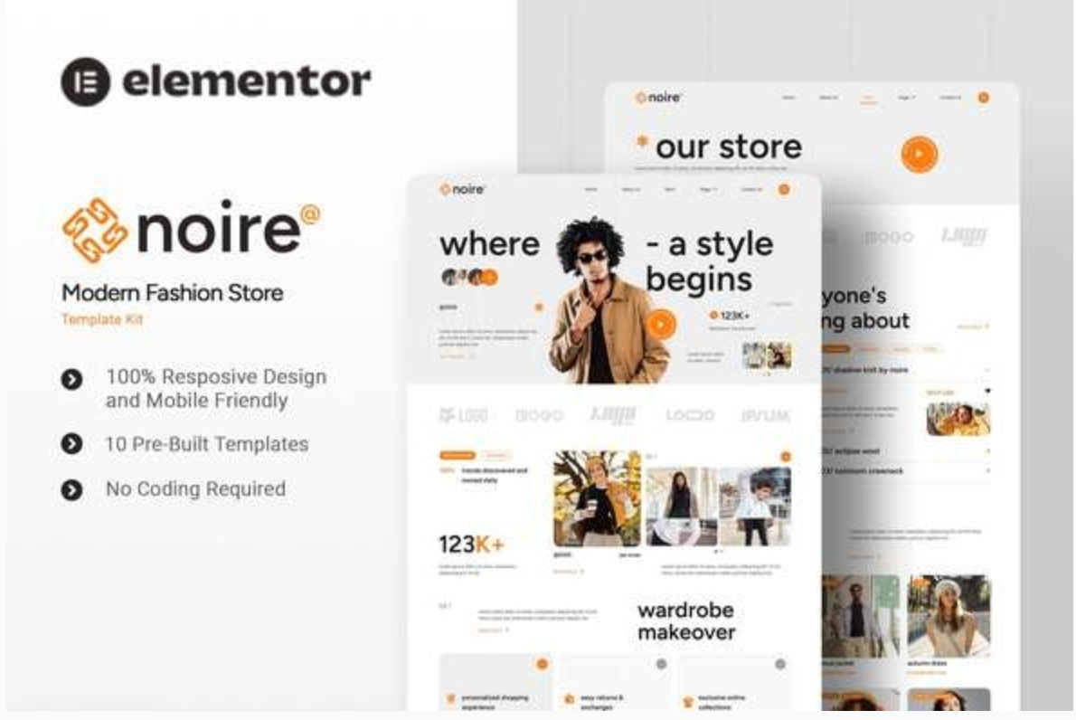 Noire - Modern Fashion Store Elementor Template Kit