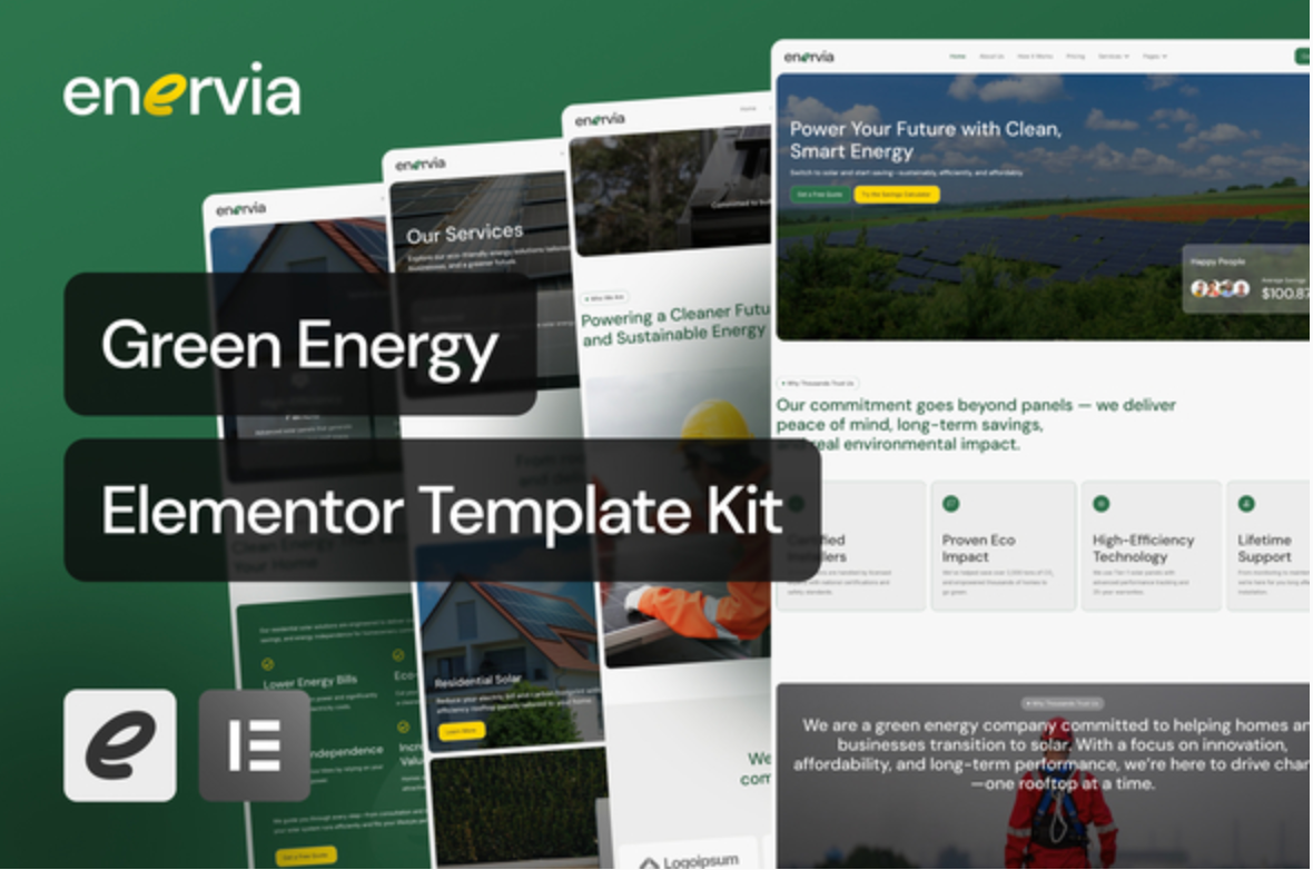 Enervia - Green Energy Elementor Template Kit