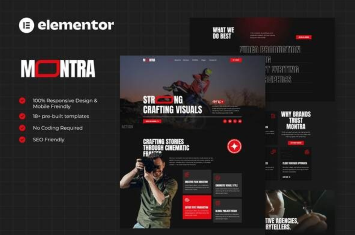 Montra - Film & Video Production Elementor Template Kits