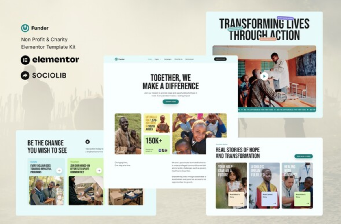 Funder - Non Profit & Charity Elementor Template Kit