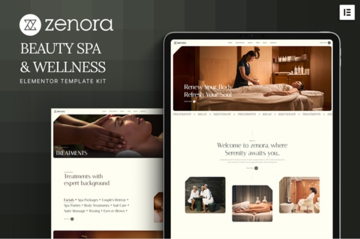 Zenora - Beauty Spa & Wellness Elementor Template Kit