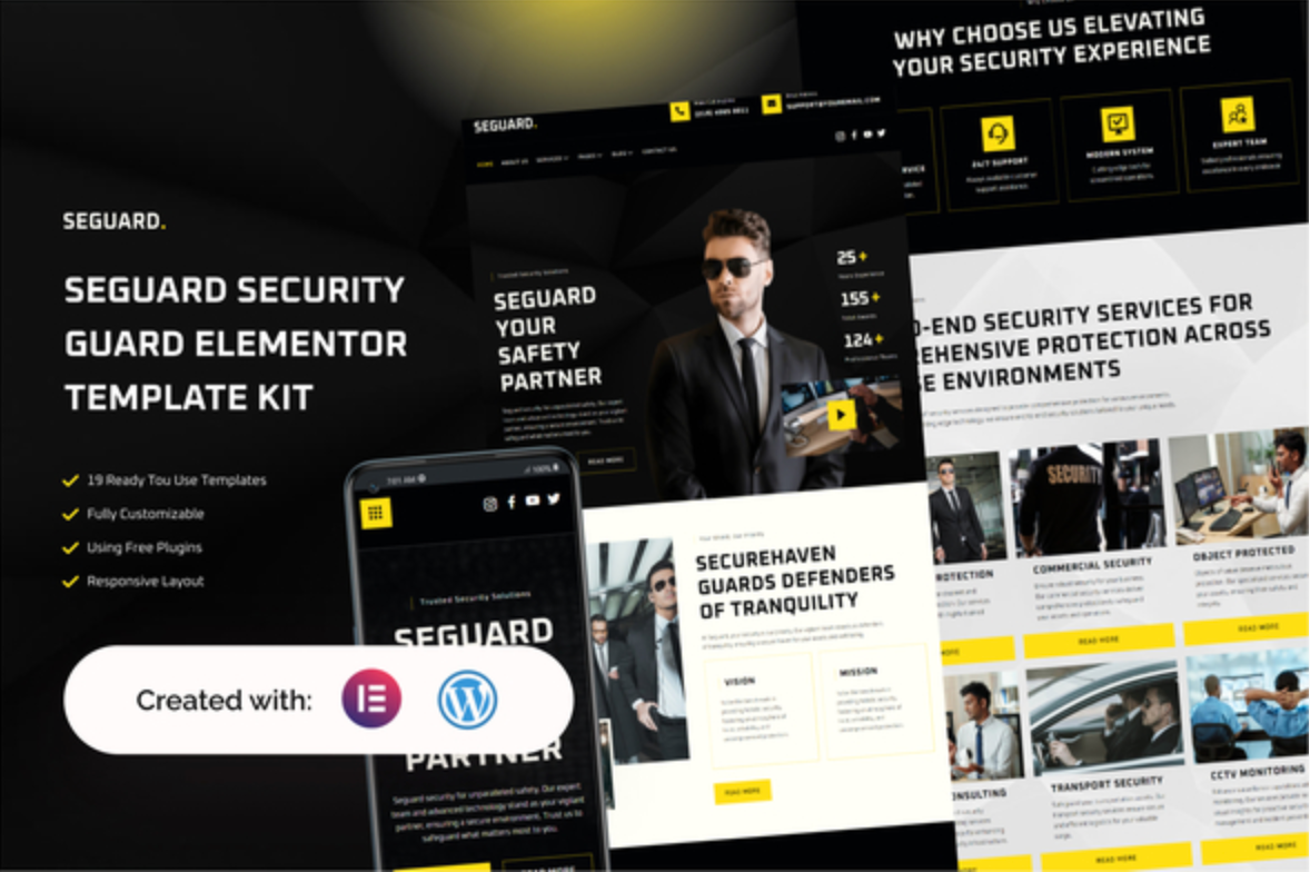Seguard Guard & Security Service Elementor Template Kit