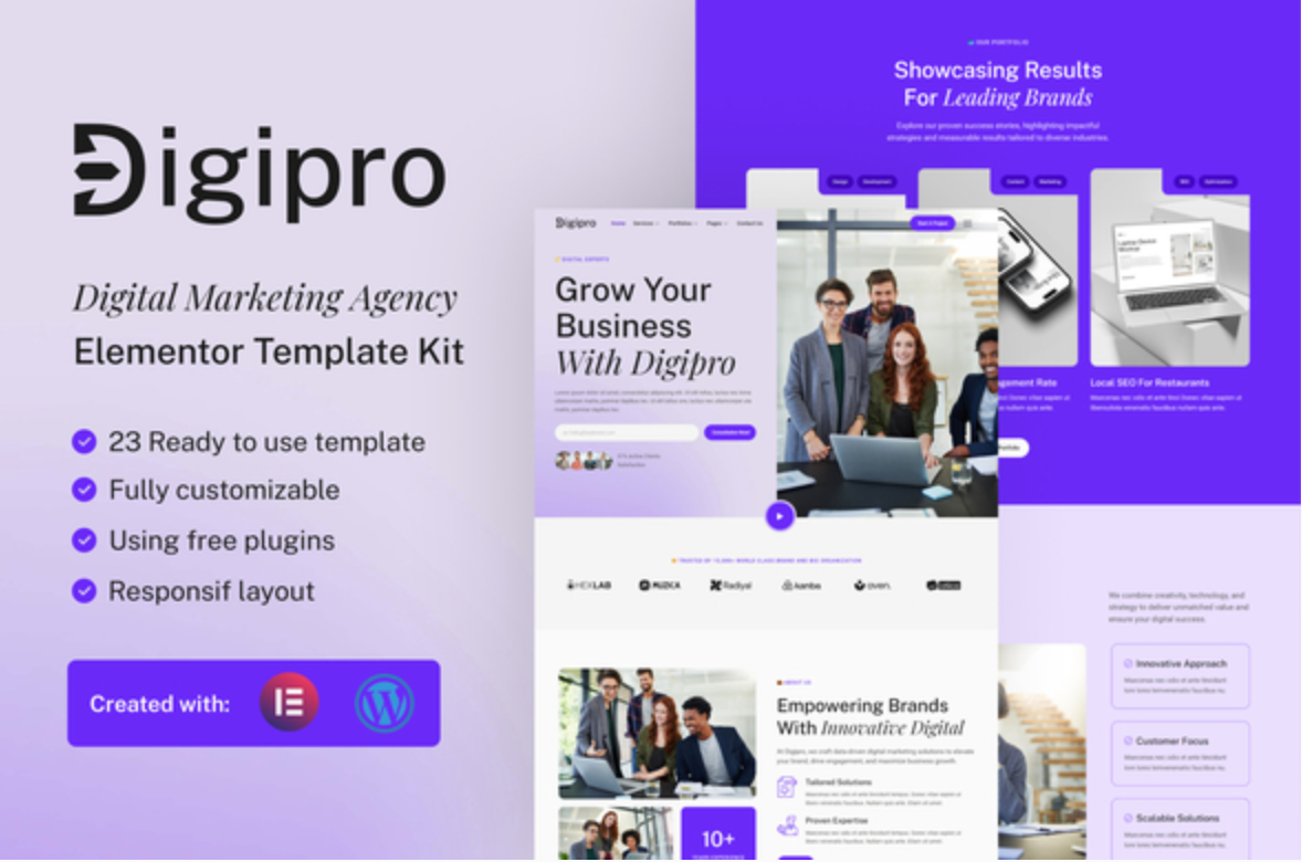 Digipro - Digital Marketing Agency Elementor Template Kit