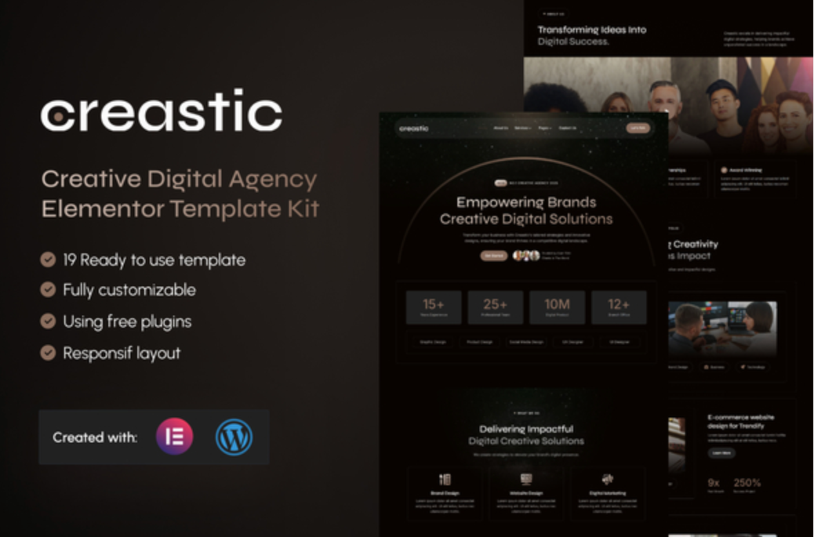Creastic - Creative Digital Agency Elementor Template Kit