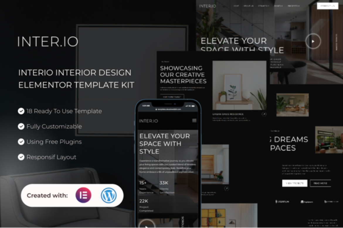 Interio - Interior Design Elementor Template Kit