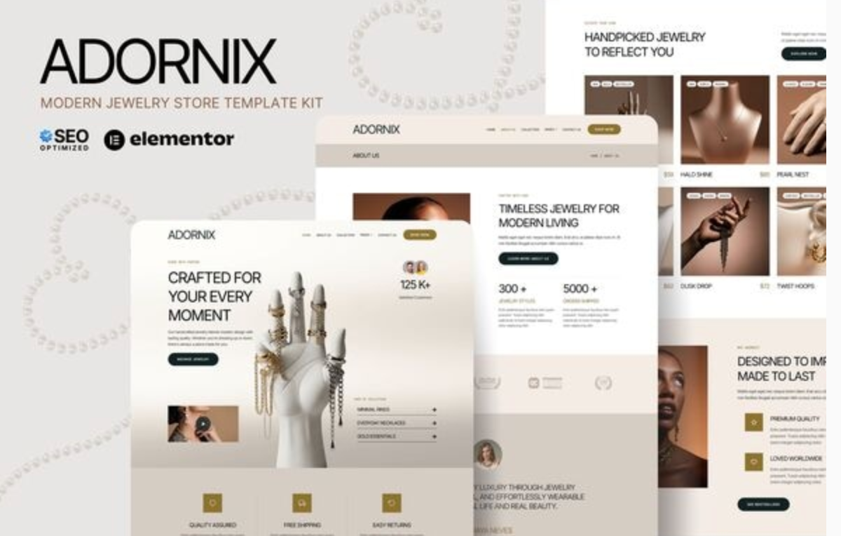 Adornix - Modern Jewelry Store Elementor Template Kit