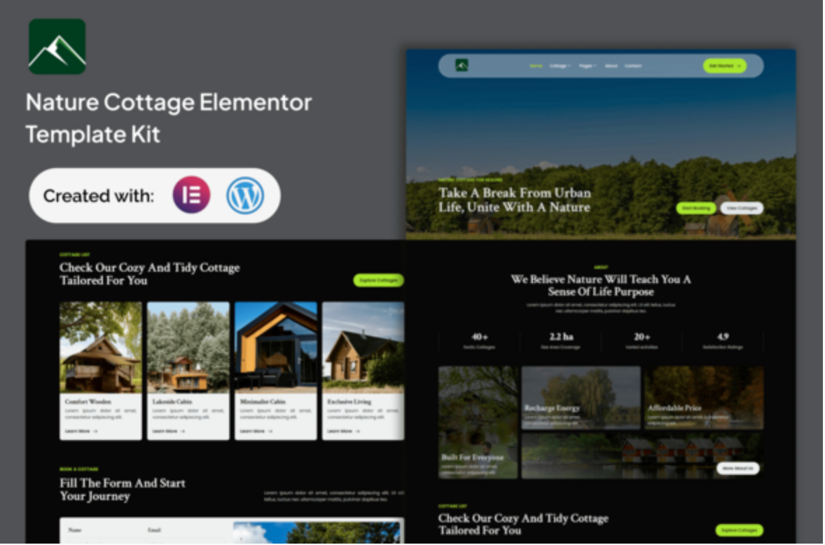 Veridian - Nature Cottage Elementor Template Kit
