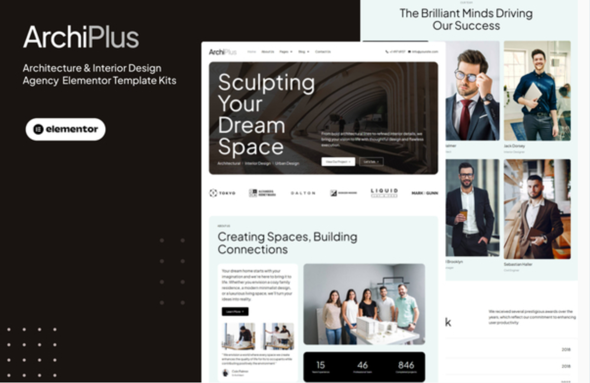 Archiplus - Architecture and Interior Design Agency Elementor Pro Template Kit