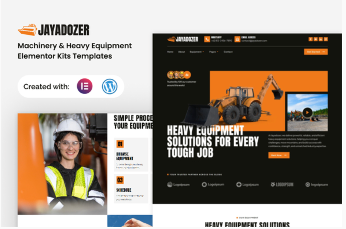 Jayadozer - Machinery Heavy Equipment Elementor Template Kit