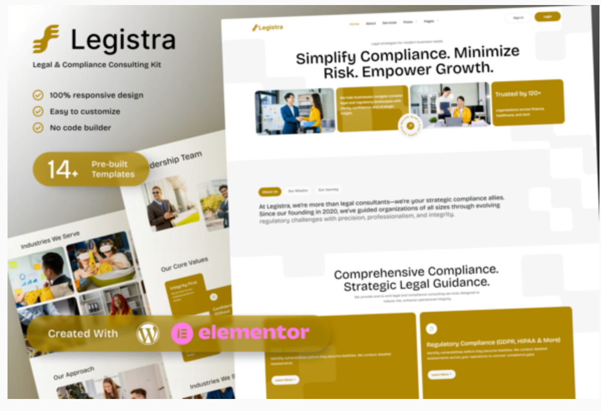 Legistra – Legal & Compliance Consulting Elementor Template Kit