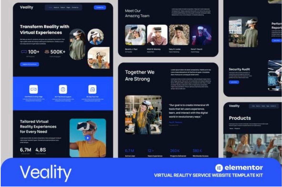 Veality - Virtual Reality Service Elementor Template Kits