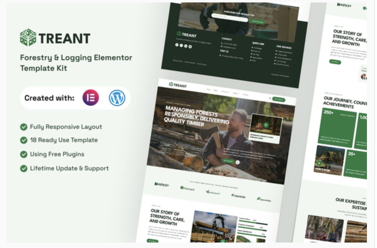 Treant - Forestry & Logging Elementor Template Kit