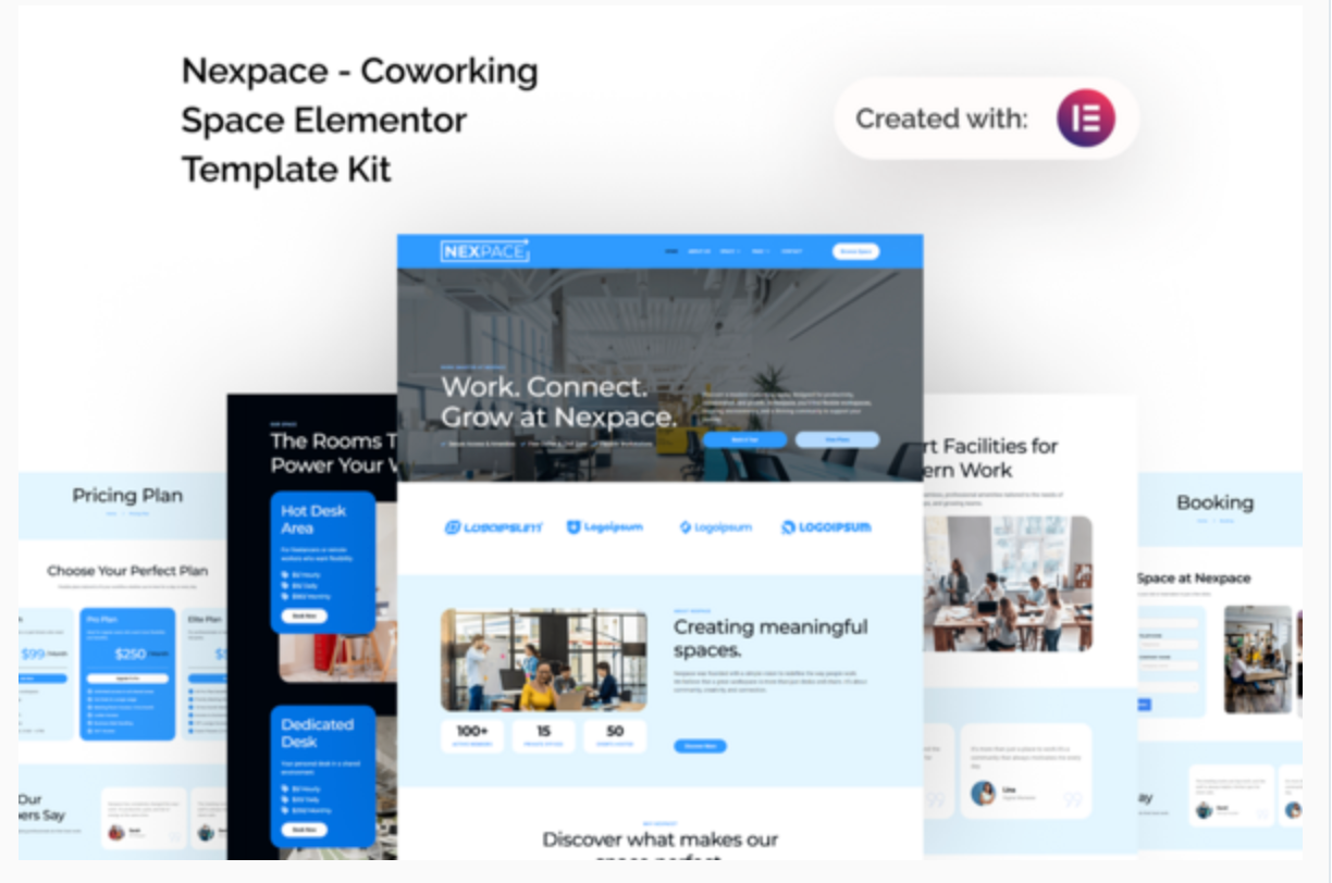 Nexpace - Coworking Space Elementor Template Kit