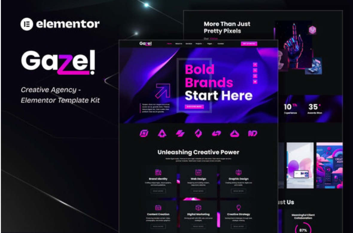 Gazel - Creative Agency Elementor Template Kit