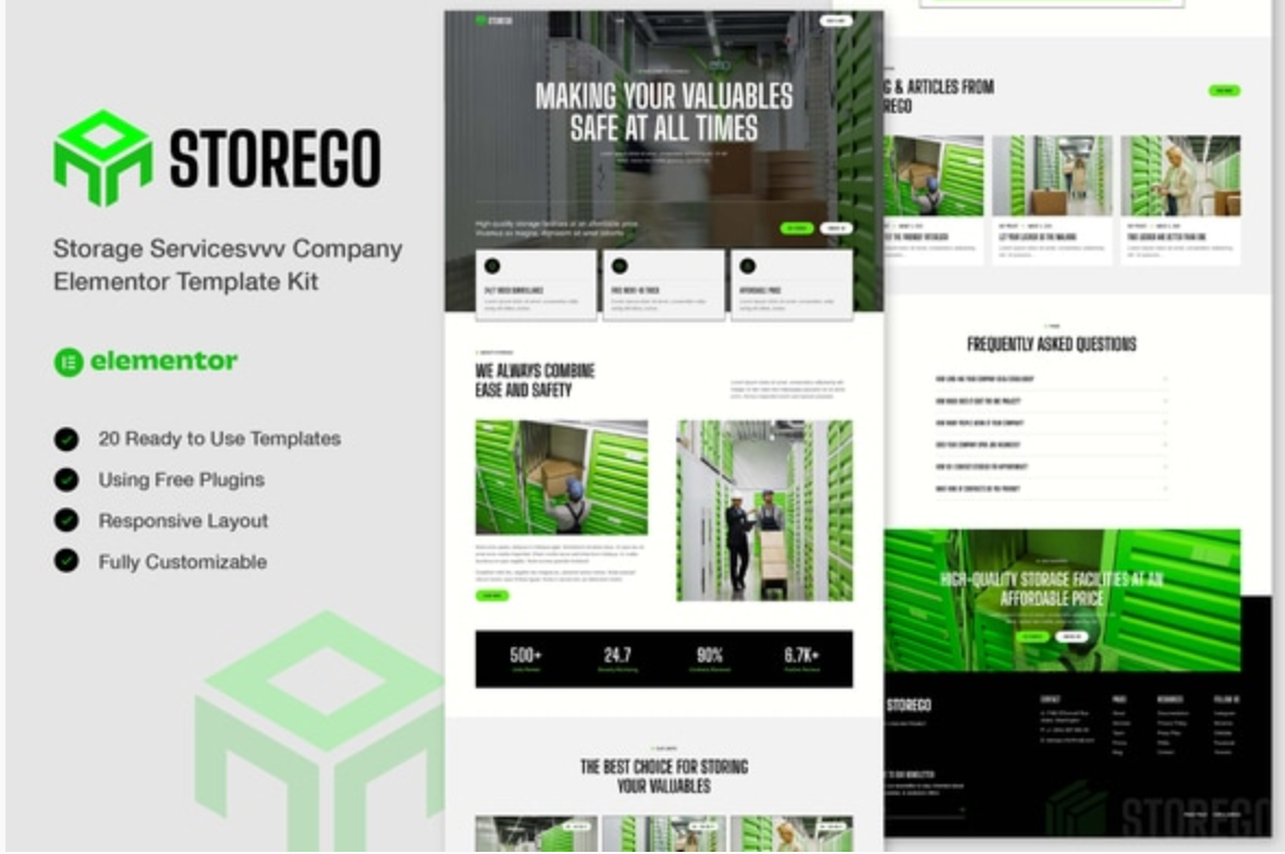 Storego - Storage Services Company Elementor Template Kit