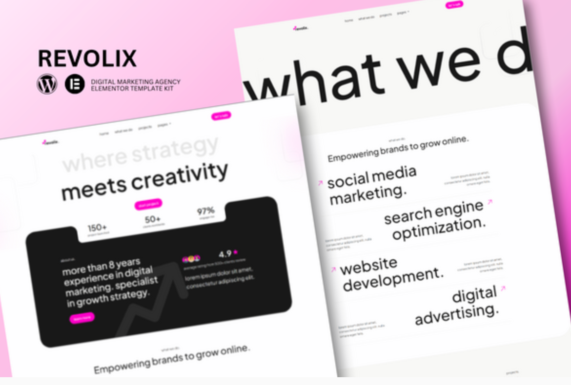 Revolix - Digital Marketing Agency Elementor Template Kit