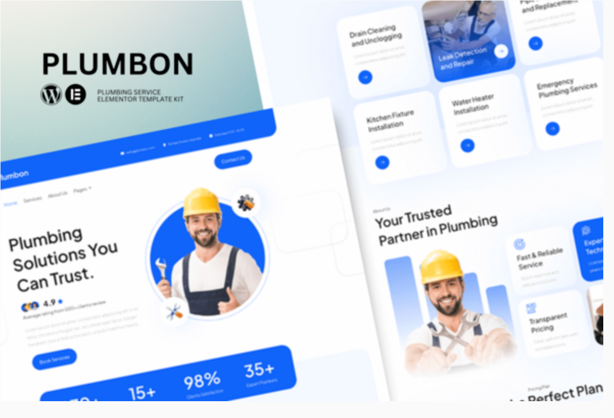 Plumbon - Plumbing Service Elementor Template Kit