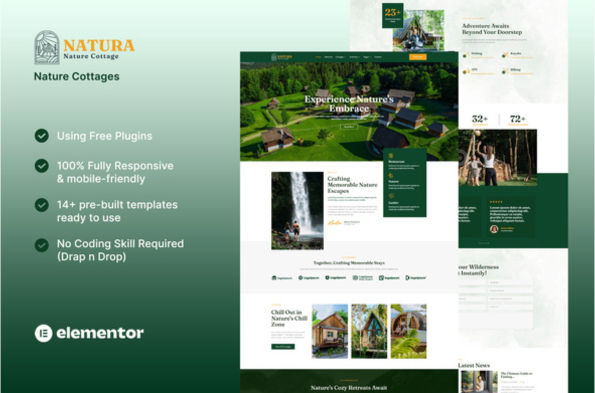 Natura - Nature Cottages Elementor Template Kit