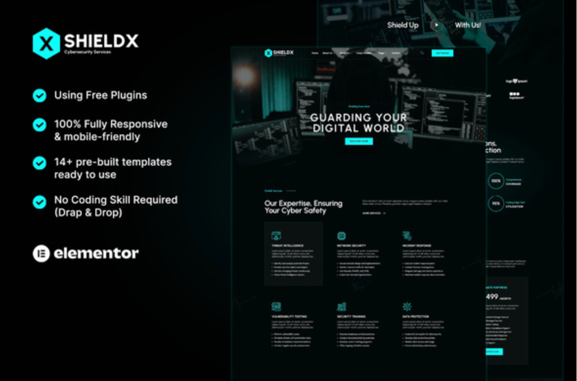 ShieldX - Cybersecurity Services Elementor Template Kit