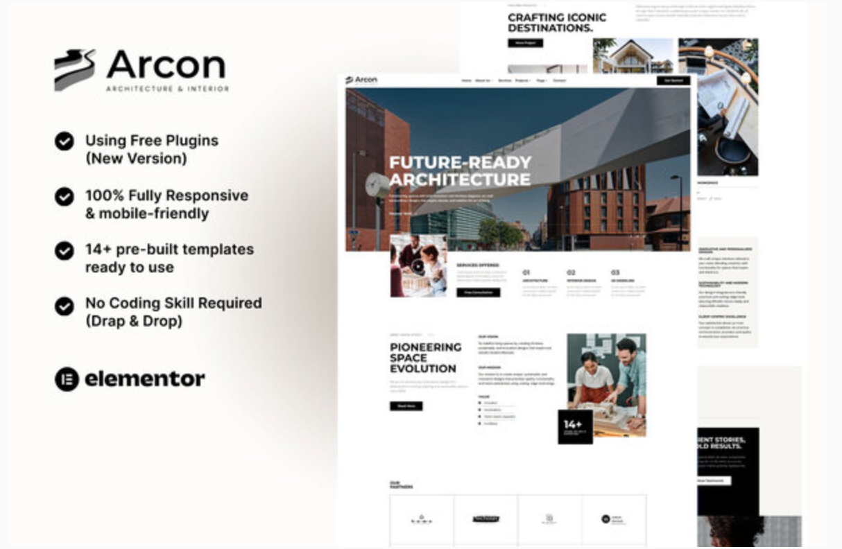 Arcon - Architecture & Interior Elementor Template Kit