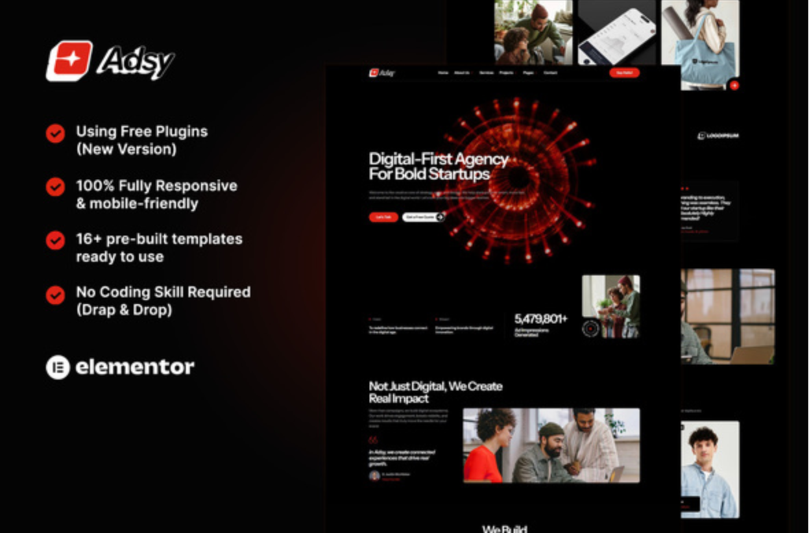 Adsy - Digital Agency Elementor Template Kit