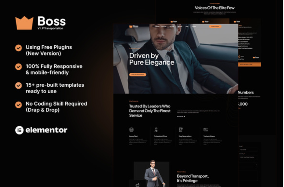Boss - Premium Transportation Services Elementor Template Kit