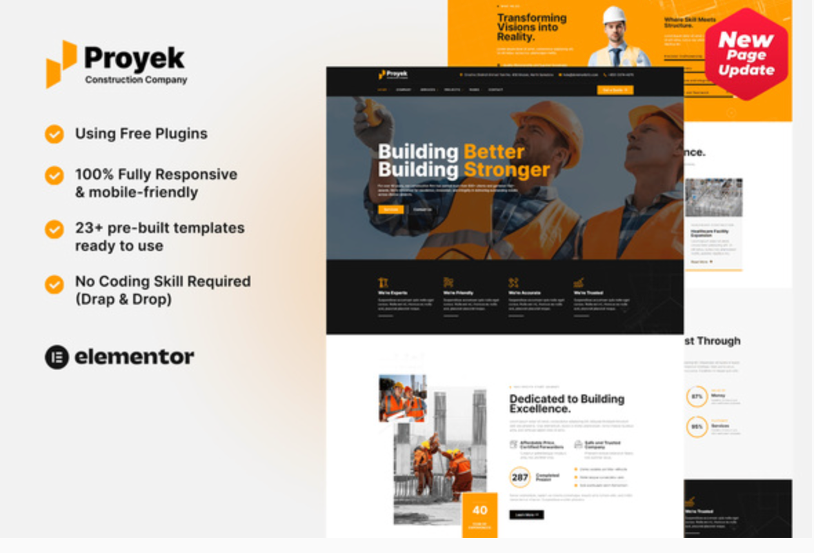 Proyek - Construction Elementor Template Kit