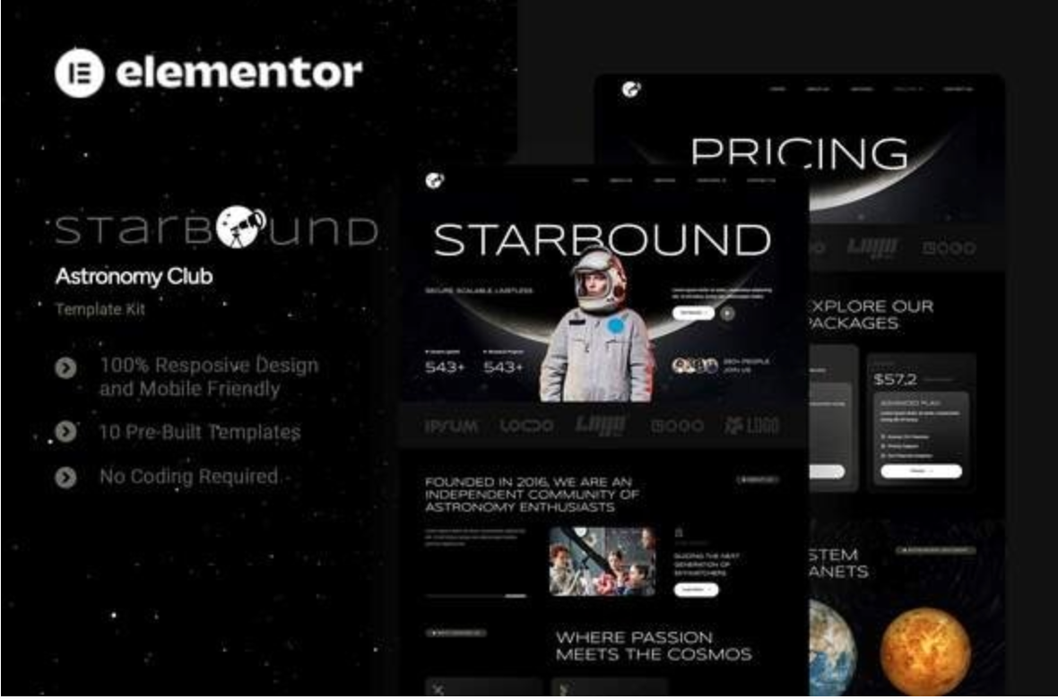 Starbound - Astronomy Club Elementor Template Kit