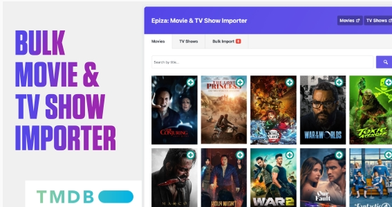 Epiza – Bulk Movie & TV Show Importer For WordPress